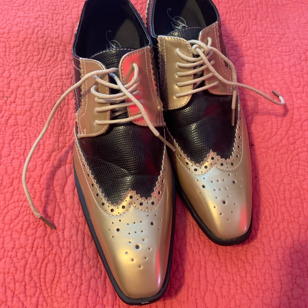Black and Gold Dress Shoes